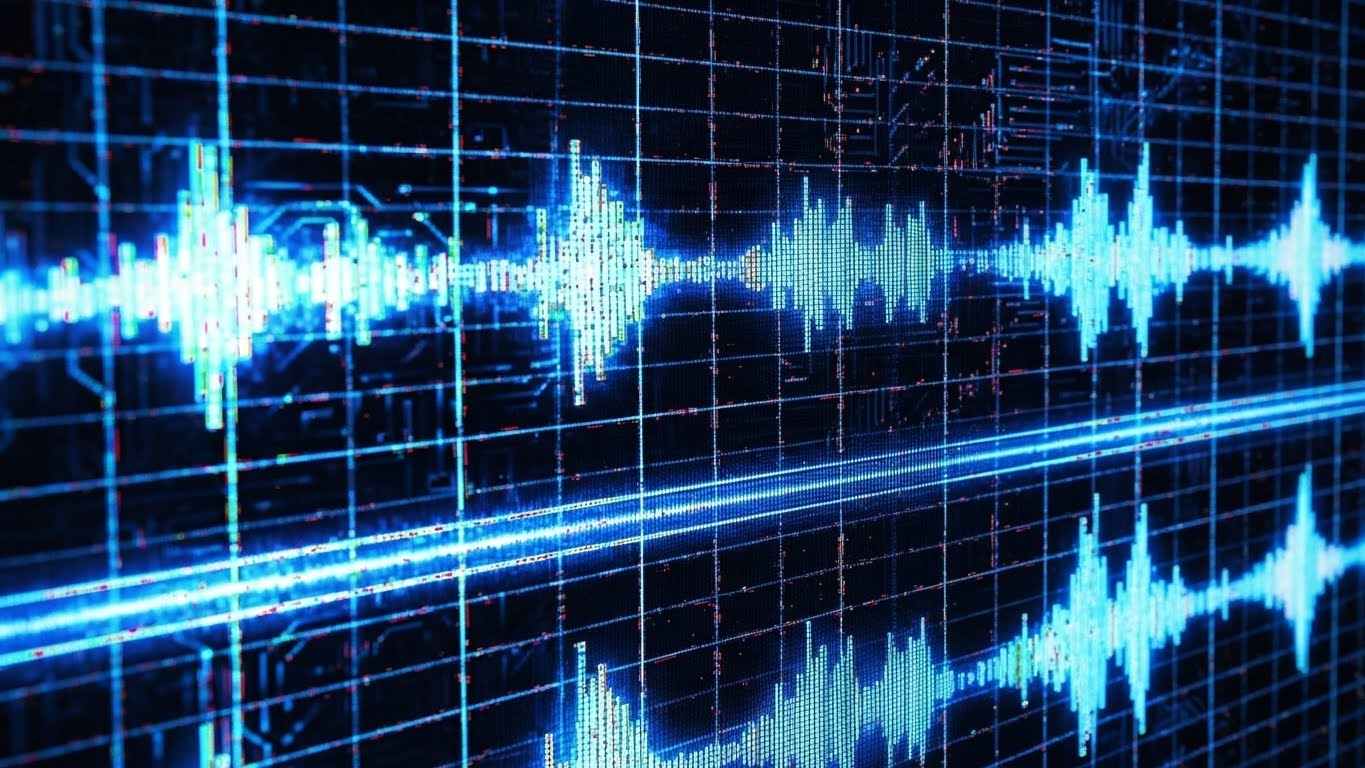 Análisis espectral de audio mostrando gráficos de frecuencia para detección de manipulaciones